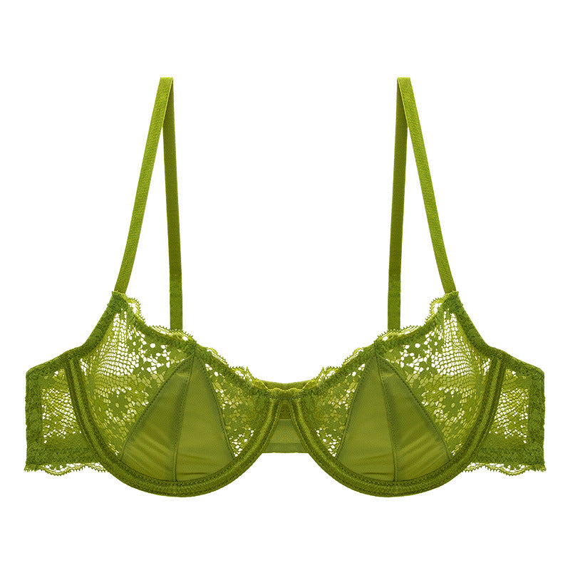 🎁🌈French Style Ultra-Thin Sexy Half-Cup Lace Bra for Large Busts, Minimizing Small Busts, Purely Push-Up, Anti-Sagging, Enhancing Bust Bra