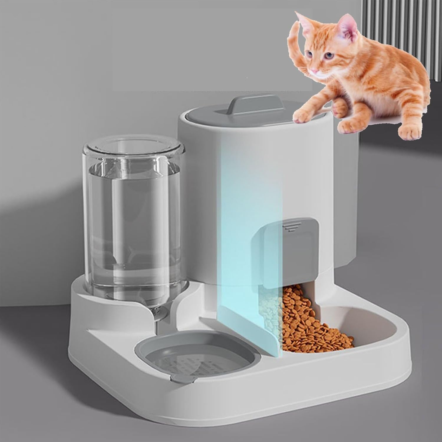 🌟🌟Automatic Dog Cat Feeder,Gravity Pet Feeder and Water Dispenser Set for Dogs Cats Pets Animals Large Capacity