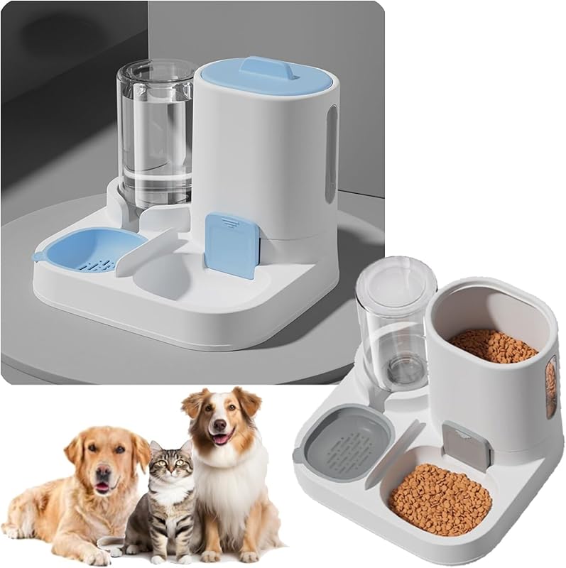 🌟🌟Automatic Dog Cat Feeder,Gravity Pet Feeder and Water Dispenser Set for Dogs Cats Pets Animals Large Capacity