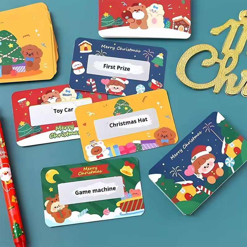 🎅🎄❄️ Christmas Scratch Cards Student Creative Handwritten Cards Friend Gifts Wish Cards Company Events Lucky Draw Scratch Cards🎁