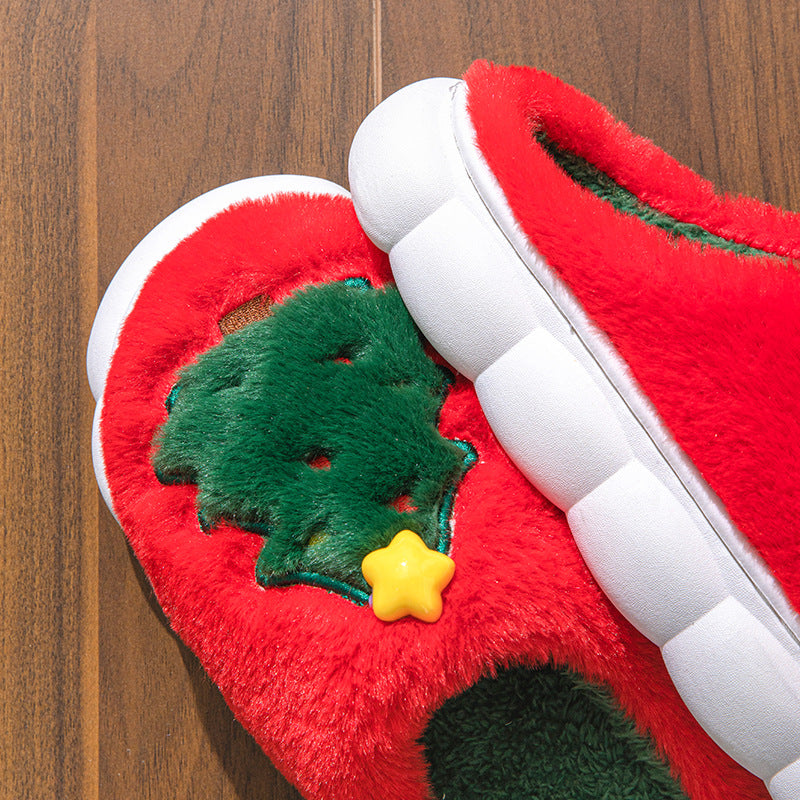 🎅🎄❄️New Year's  Exclusive Christmas Tree Women's Home Slippers Unisex Autumn Winter Slippers🎅🎄❄️