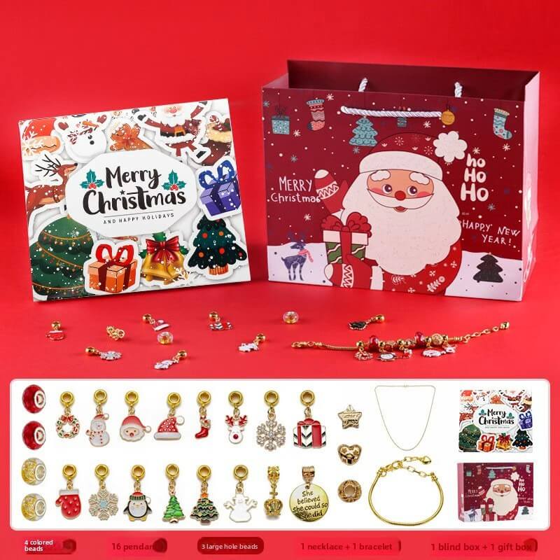 New Christmas Blind Box Bracelet Heaven and Earth Cover Box Anti-Drop diy Handmade Beaded Bracelet gold Children's Bracelet