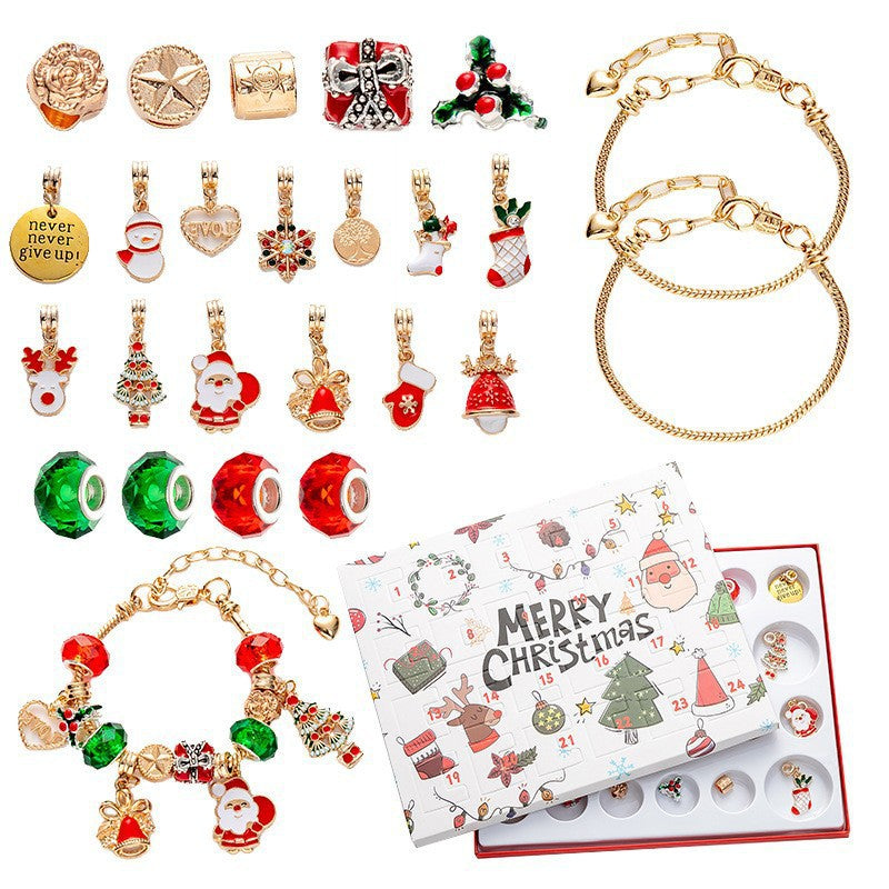 New Christmas Blind Box Bracelet Heaven and Earth Cover Box Anti-Drop diy Handmade Beaded Bracelet gold Children's Bracelet