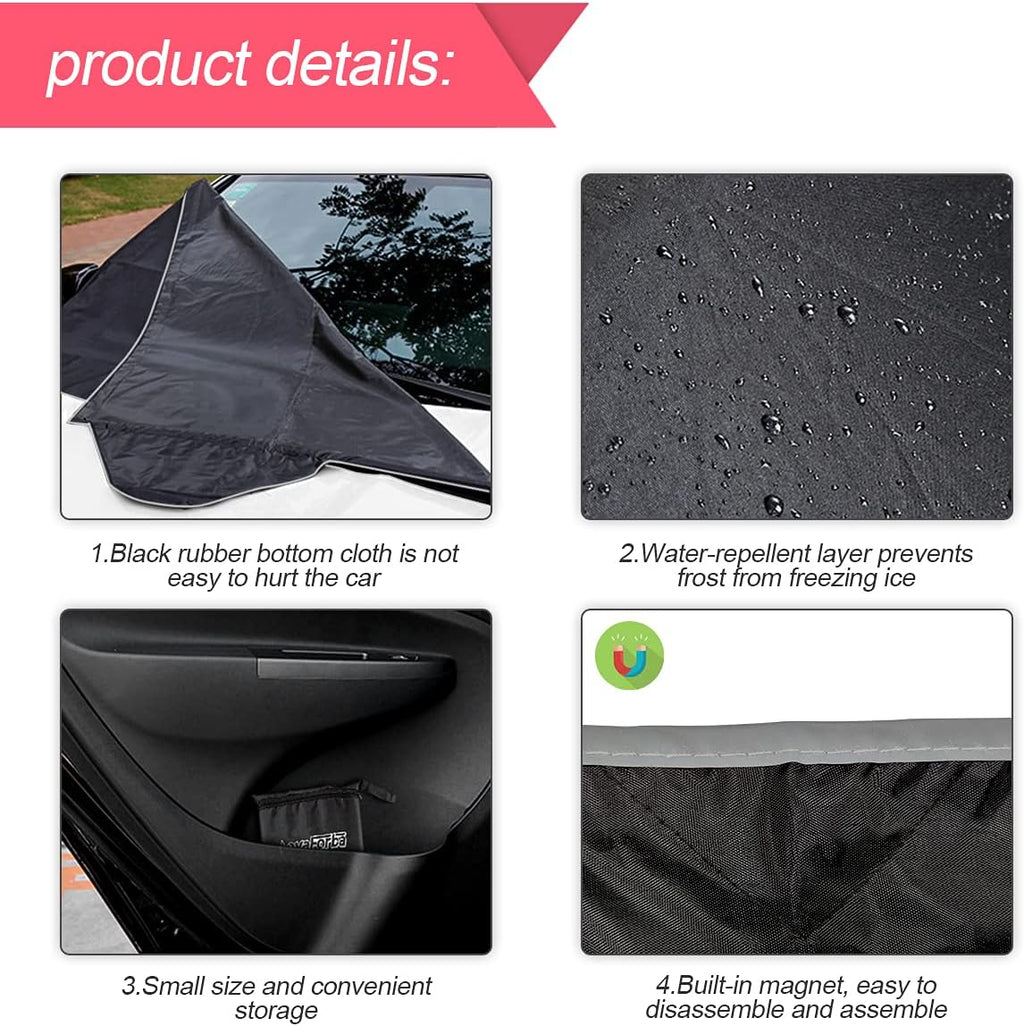 🌟🌟Windshield Snow Cover for Cars, Trucks, Vans - Waterproof, Windproof Winter Frost and Ice Removal Sunshade With Side Mirror Covers