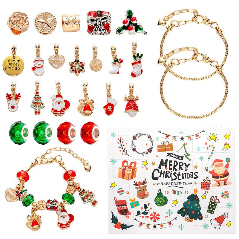 New Christmas Blind Box Bracelet Heaven and Earth Cover Box Anti-Drop diy Handmade Beaded Bracelet gold Children's Bracelet
