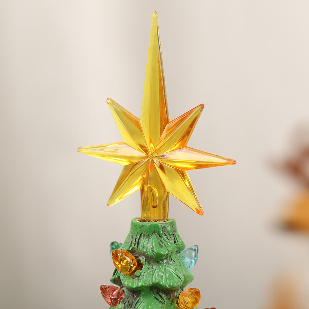 🎅🎄❄️Old Man Tree Resin Ornament Christmas Celebration Mall Window Cute Style Glowing Craft🎁🌈