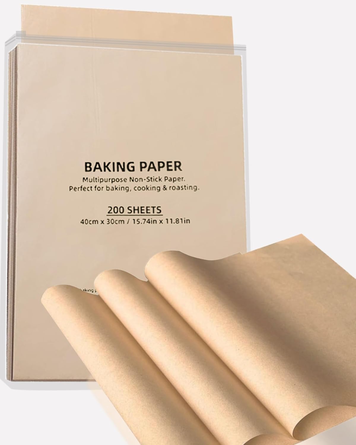 200 Pcs Dual-Sided Silicone Parchment Paper Sheets - Food Grade Non-Stick BBQ and Baking Paper for Ovens and Baking Trays - 12x16 inches