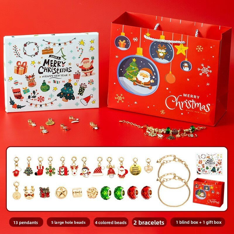 New Christmas Blind Box Bracelet Heaven and Earth Cover Box Anti-Drop diy Handmade Beaded Bracelet gold Children's Bracelet
