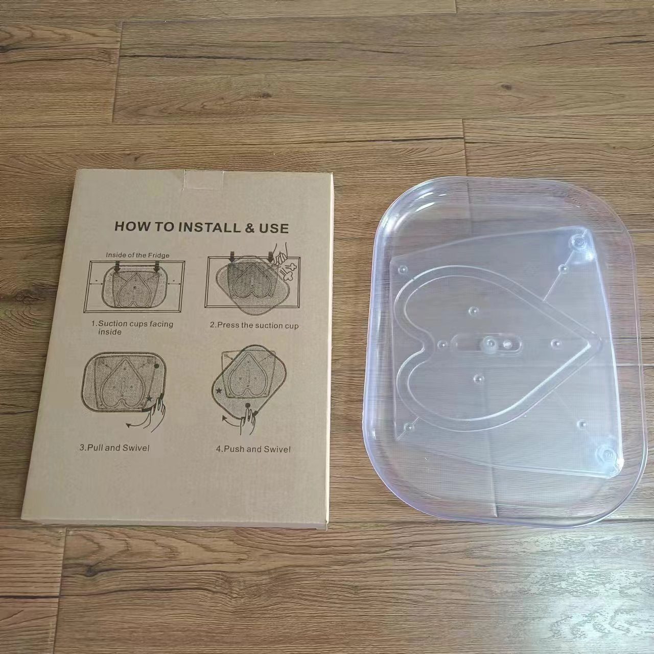 Creative New Product Turntable Organiz Refrigerator Storage Organization360Transparent Storage Tray Rack with Rotating Plate