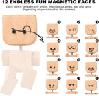 🌟🌟Shaking Wooden Man Figurine, Wooden Figure That Sways Handmade Car Dashboard Decorations, Charming Little Wood Figure That Sways with 12Pcs Magnetic Expressions Christmas Ornament Home/Office Gift