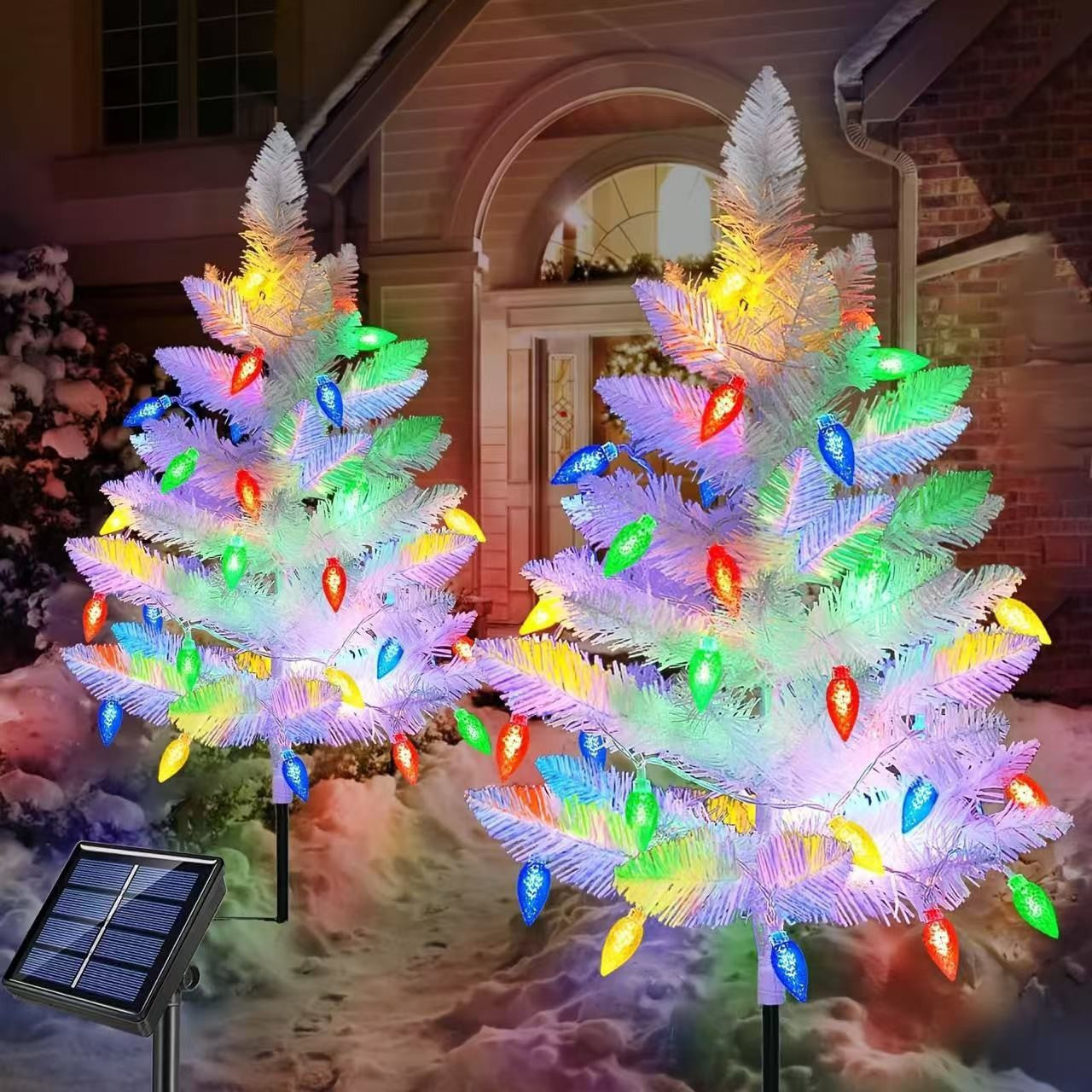🎅🎄❄️Solar Christmas Pine Tree Light Outdoor Lawn Decoration Landscape Christmas Festival Atmosphere LED Garden lamp❄️🎄🎅