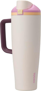 Tumbler Insulated Stainless Steel Water Bottle with Built-in Straw and Side Handle, For Travel, Work, School, and Sports, 40oz, BPA Free, Leak Proof, Lightly Toasted