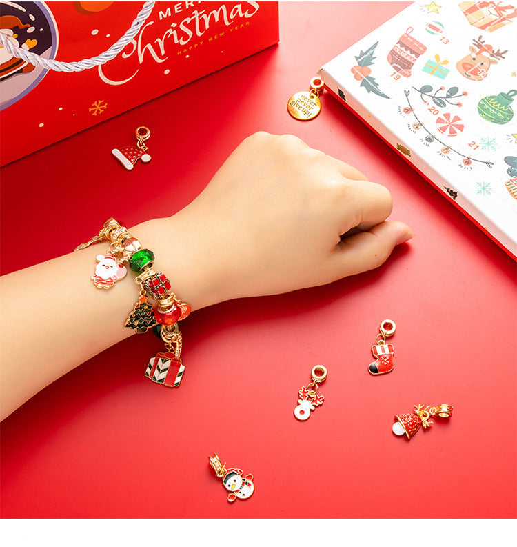 New Christmas Blind Box Bracelet Heaven and Earth Cover Box Anti-Drop diy Handmade Beaded Bracelet gold Children's Bracelet