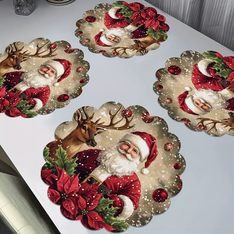 🎅🎄❄️ Decorative Table Mat Household Dining Table Drying Mat Wash-Free Heat Insulation Anti-Scalding Mat Soft Diatomaceous Earth Water Absorption Mat🎁🌈