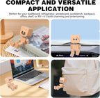 🌟🌟Shaking Wooden Man Figurine, Wooden Figure That Sways Handmade Car Dashboard Decorations, Charming Little Wood Figure That Sways with 12Pcs Magnetic Expressions Christmas Ornament Home/Office Gift