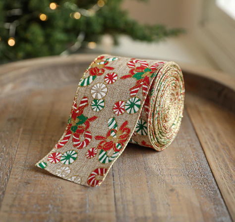 Linen Christmas Ribbon Christmas Tree Vine Wreath Decoration Ribbon Woven Ribbon Party Supplies Atmosphere Arrangement Color Ribbon