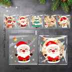 🎅🎄❄️100 Five Personalized Christmas Sets OPP Self-adhesive Bags Candy Chocolate Snack Bags Baking Cookies Snacks Packaging Bags🎁🌈