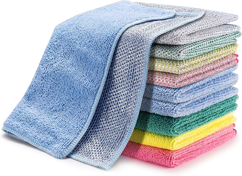 Non Scratch Wire Dishcloth, Multipurpose Wire Dishwashing Rag for Wet and Dry, Multifunctional Dish Rags for Washing Dishes, Reusable Steel Wool Scrubber for Kitchen Cleaning