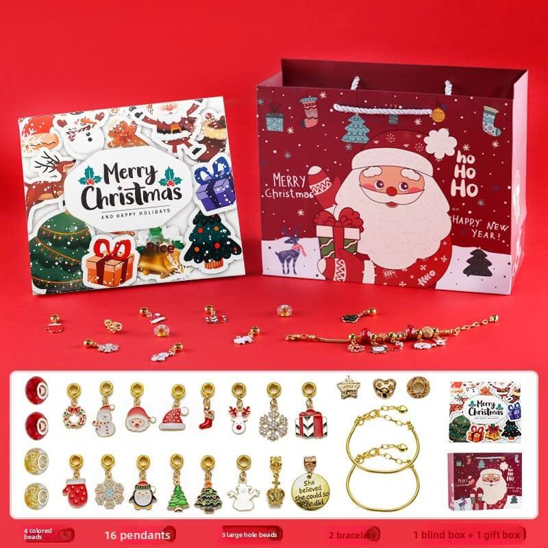 New Christmas Blind Box Bracelet Heaven and Earth Cover Box Anti-Drop diy Handmade Beaded Bracelet gold Children's Bracelet