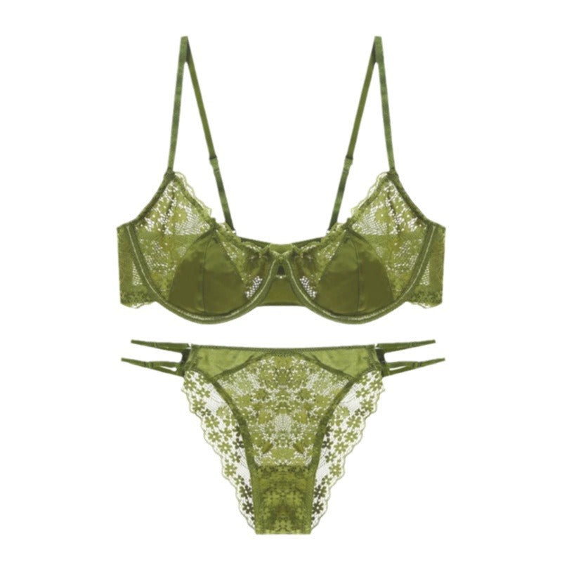 🎁🌈French Style Ultra-Thin Sexy Half-Cup Lace Bra for Large Busts, Minimizing Small Busts, Purely Push-Up, Anti-Sagging, Enhancing Bust Bra