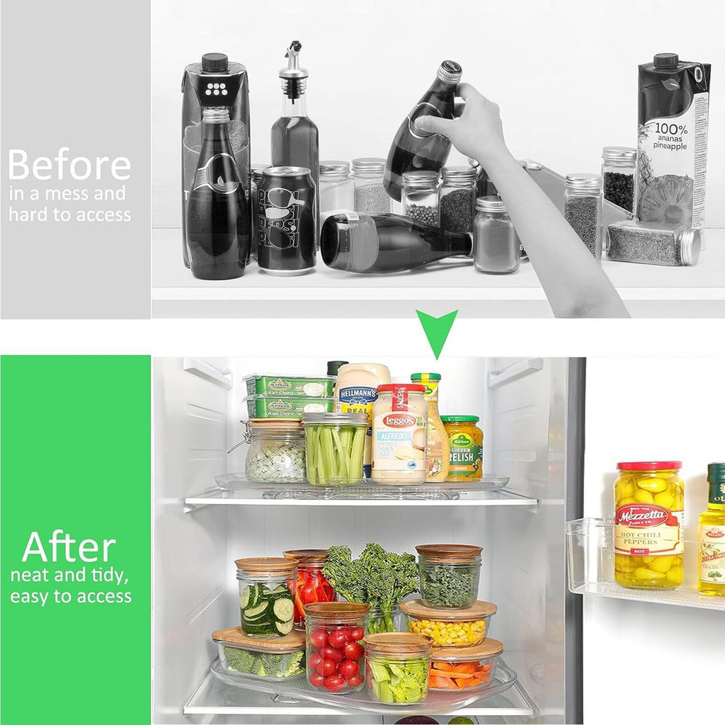 Creative New Product Turntable Organiz Refrigerator Storage Organization360Transparent Storage Tray Rack with Rotating Plate