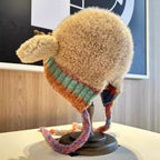 🎅🎄❄️Cute Christmas Reindeer Antlers Plush Hat for Women, Autumn and Winter Warmth, Can Be Used as a Bag, Ear Protection Knitted Wool Hat,  Adorable🎅🎄❄️