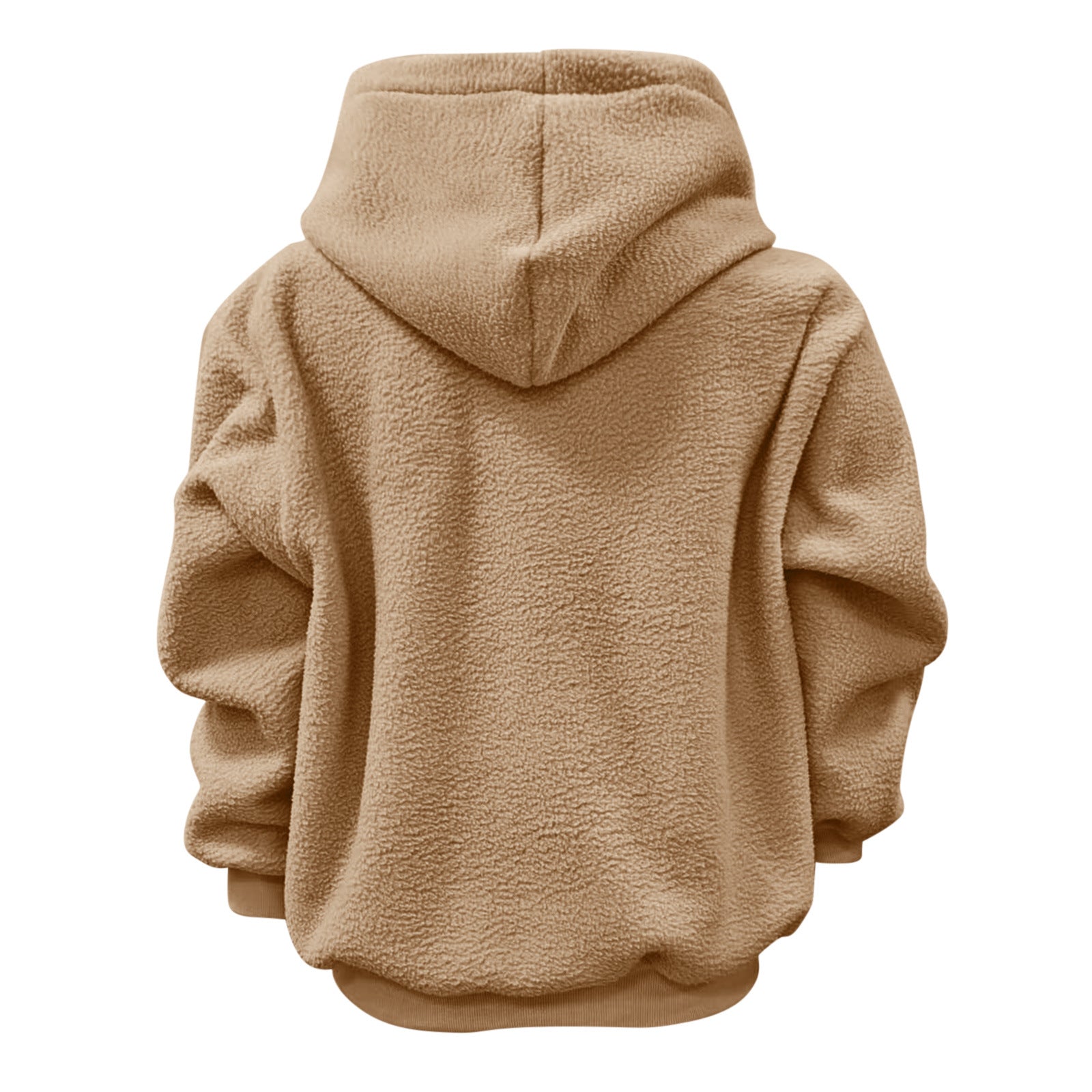 2025 new  Autumn Winter Solid Color Hooded Plush Pet Pocket Loose Pullover Sweatshirt for Women
