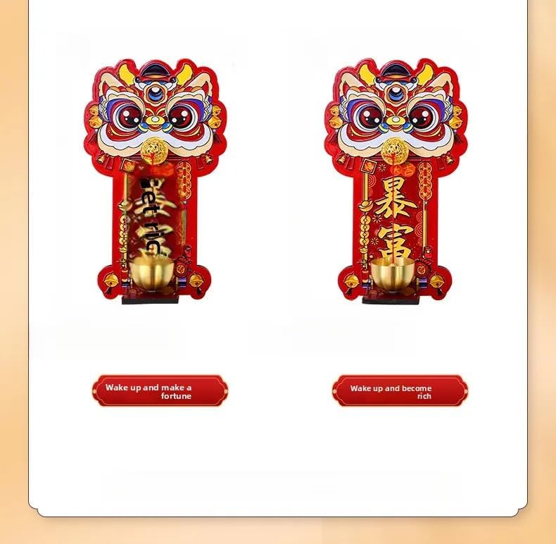 🌟🌟2-Pack, New Lion Awakening doorbell Magnetic Suction, New Year Decoration Products, Home Decoration Bell with Chinese Style, attracting Wealth and Prosperity