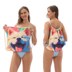 2-in-1 Foldable Beach Towel Printed Bath Towel Integrated Beach Towel Integrated Bag Storage