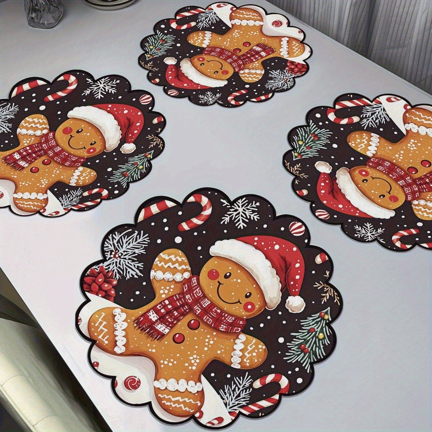 🎅🎄❄️ Decorative Table Mat Household Dining Table Drying Mat Wash-Free Heat Insulation Anti-Scalding Mat Soft Diatomaceous Earth Water Absorption Mat🎁🌈