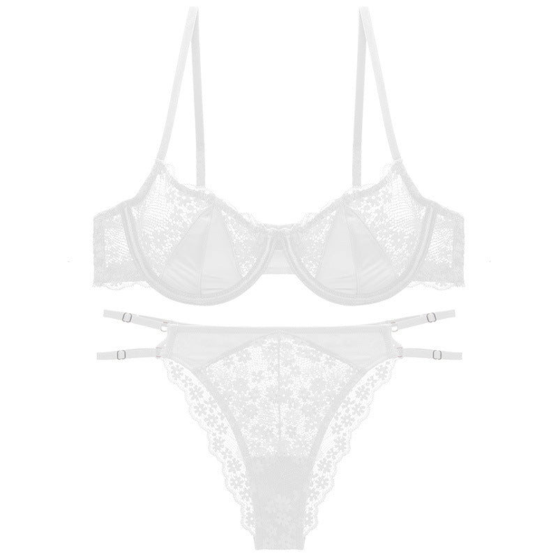 🎁🌈French Style Ultra-Thin Sexy Half-Cup Lace Bra for Large Busts, Minimizing Small Busts, Purely Push-Up, Anti-Sagging, Enhancing Bust Bra