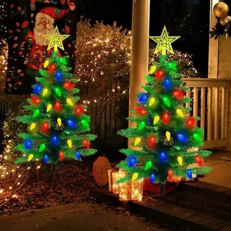 🎅🎄❄️Solar Christmas Pine Tree Light Outdoor Lawn Decoration Landscape Christmas Festival Atmosphere LED Garden lamp❄️🎄🎅