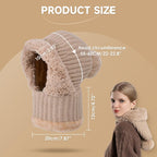 🌟🌟Three-in-One Cold-Proof Knitted Hat，New Women's Autumn and Winter Windproof Scarf Balaclava Hat（Khaki）