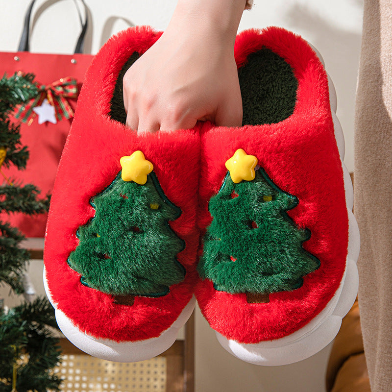 🎅🎄❄️New Year's  Exclusive Christmas Tree Women's Home Slippers Unisex Autumn Winter Slippers🎅🎄❄️