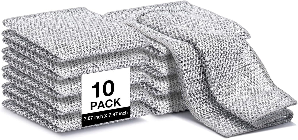 Non Scratch Wire Dishcloth, Multipurpose Wire Dishwashing Rag for Wet and Dry, Multifunctional Dish Rags for Washing Dishes, Reusable Steel Wool Scrubber for Kitchen Cleaning