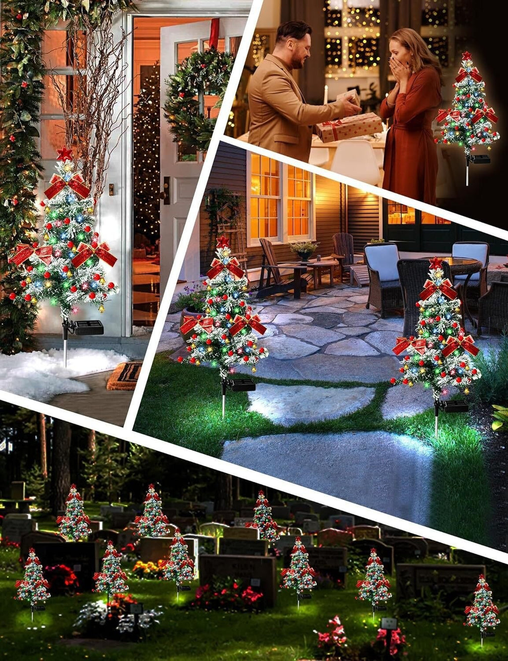 🎅🎄❄️Solar Christmas Pine Tree Light Outdoor Lawn Decoration Landscape Christmas Festival Atmosphere LED Garden lamp❄️🎄🎅
