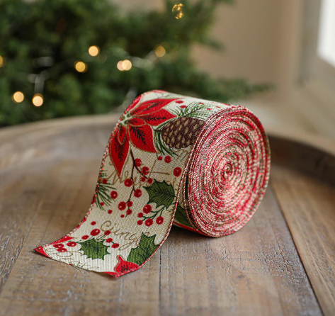 Linen Christmas Ribbon Christmas Tree Vine Wreath Decoration Ribbon Woven Ribbon Party Supplies Atmosphere Arrangement Color Ribbon