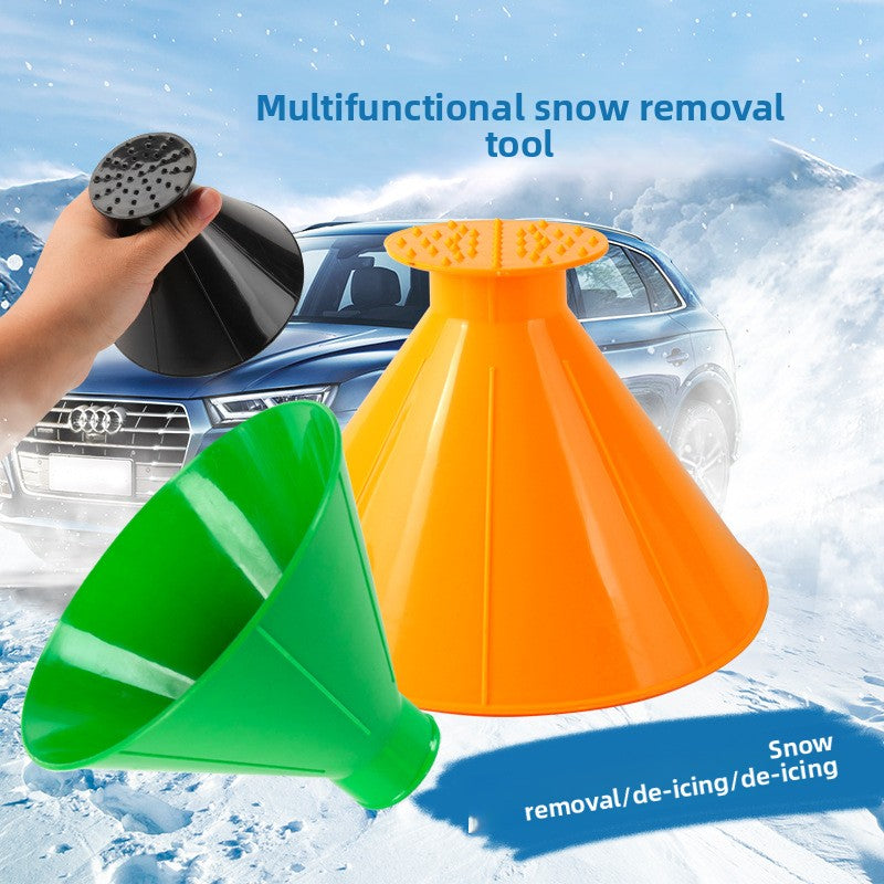 Car Snow Shovel Winter Funnel Snow Shovel ABS Multifunctional Car Windshield Defrosting and Deicing Snow Scraper