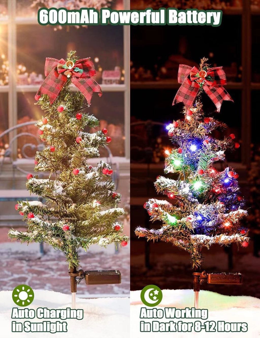 🎅🎄❄️Solar Christmas Pine Tree Light Outdoor Lawn Decoration Landscape Christmas Festival Atmosphere LED Garden lamp❄️🎄🎅