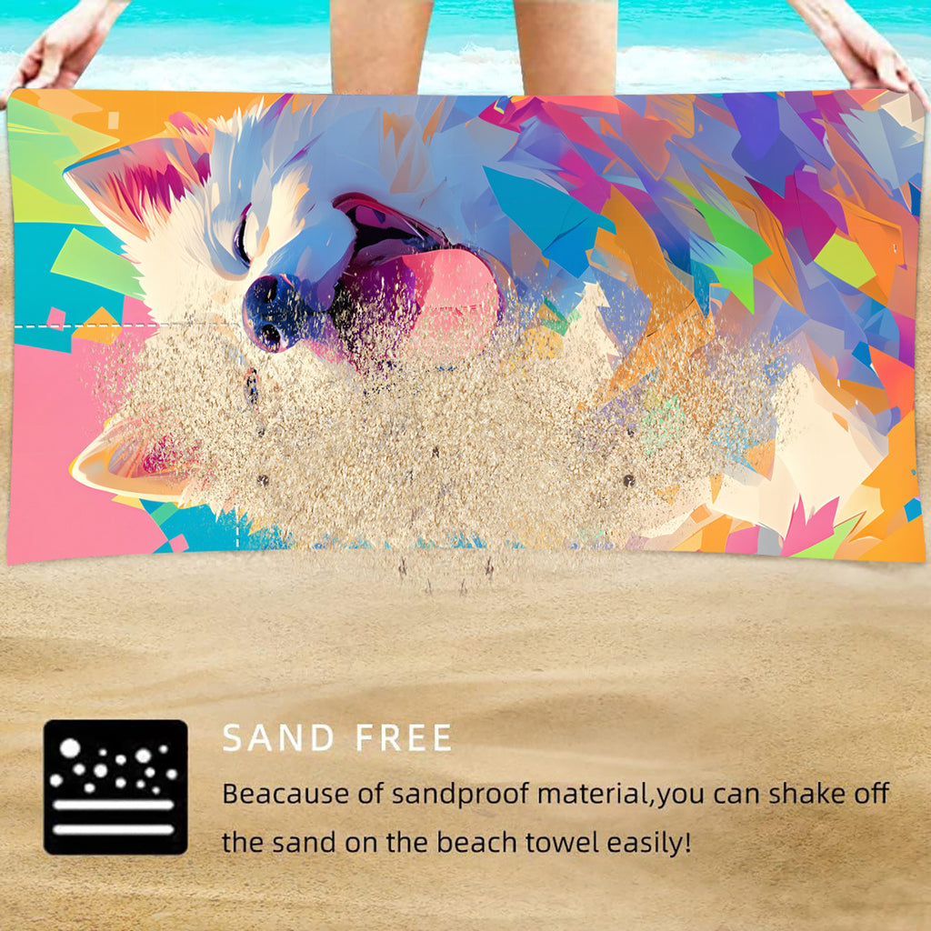 2-in-1 Foldable Beach Towel Printed Bath Towel Integrated Beach Towel Integrated Bag Storage