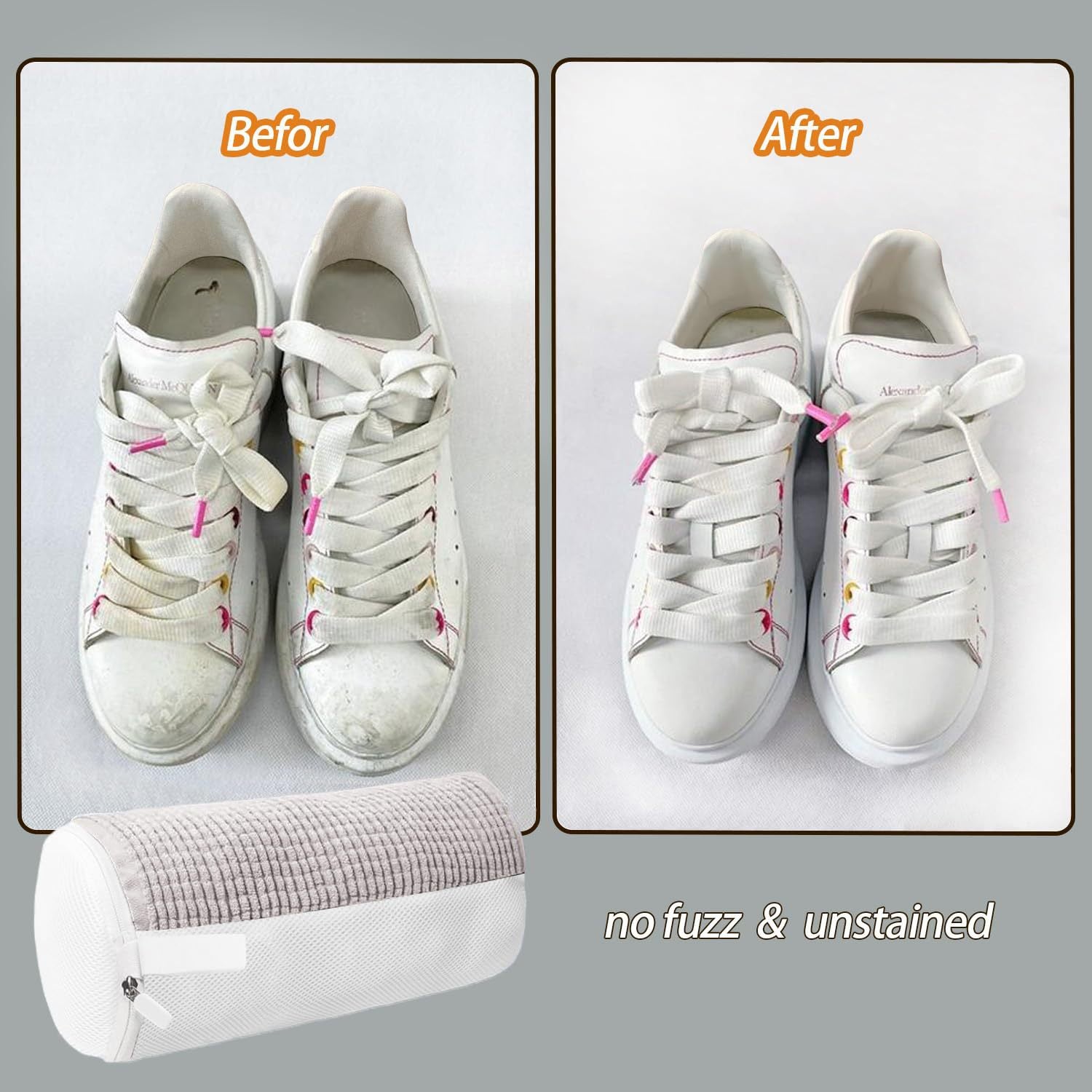 🌟 🌟Upgraded Lazy Shoe Washing Bag Washing Machine Cleaning Care Bag Convenient Anti-Deformation Cleaning Sports Shoes Multi-Use
