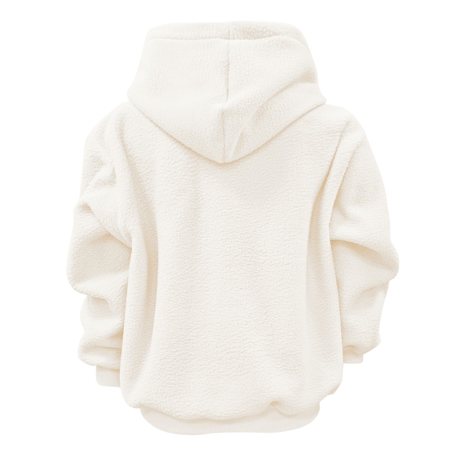 2025 new  Autumn Winter Solid Color Hooded Plush Pet Pocket Loose Pullover Sweatshirt for Women