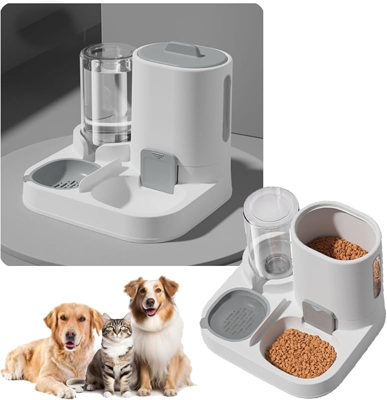 🌟🌟Automatic Dog Cat Feeder,Gravity Pet Feeder and Water Dispenser Set for Dogs Cats Pets Animals Large Capacity