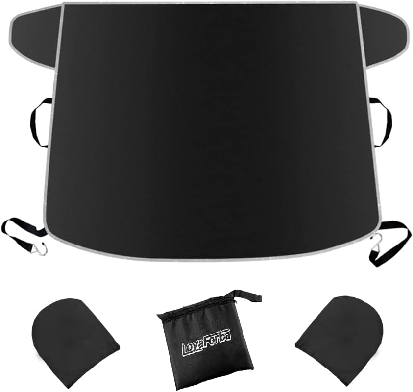 🌟🌟Windshield Snow Cover for Cars, Trucks, Vans - Waterproof, Windproof Winter Frost and Ice Removal Sunshade With Side Mirror Covers