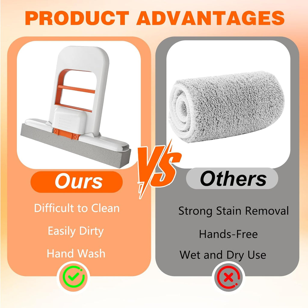 🌟🌟Mini Foldable Desktop Mop – Portable Versatile Wet & Dry Cleaning Sponge Mop for Home