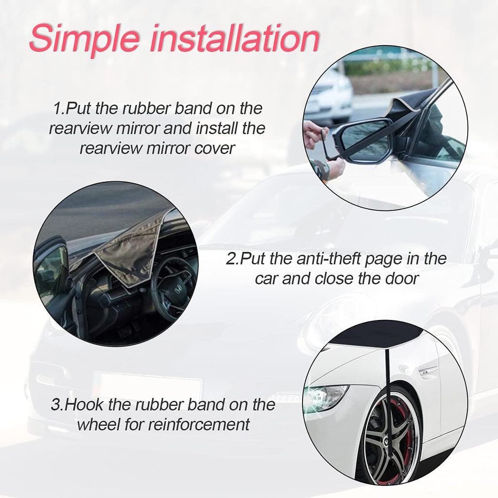 🌟🌟Windshield Snow Cover for Cars, Trucks, Vans - Waterproof, Windproof Winter Frost and Ice Removal Sunshade With Side Mirror Covers