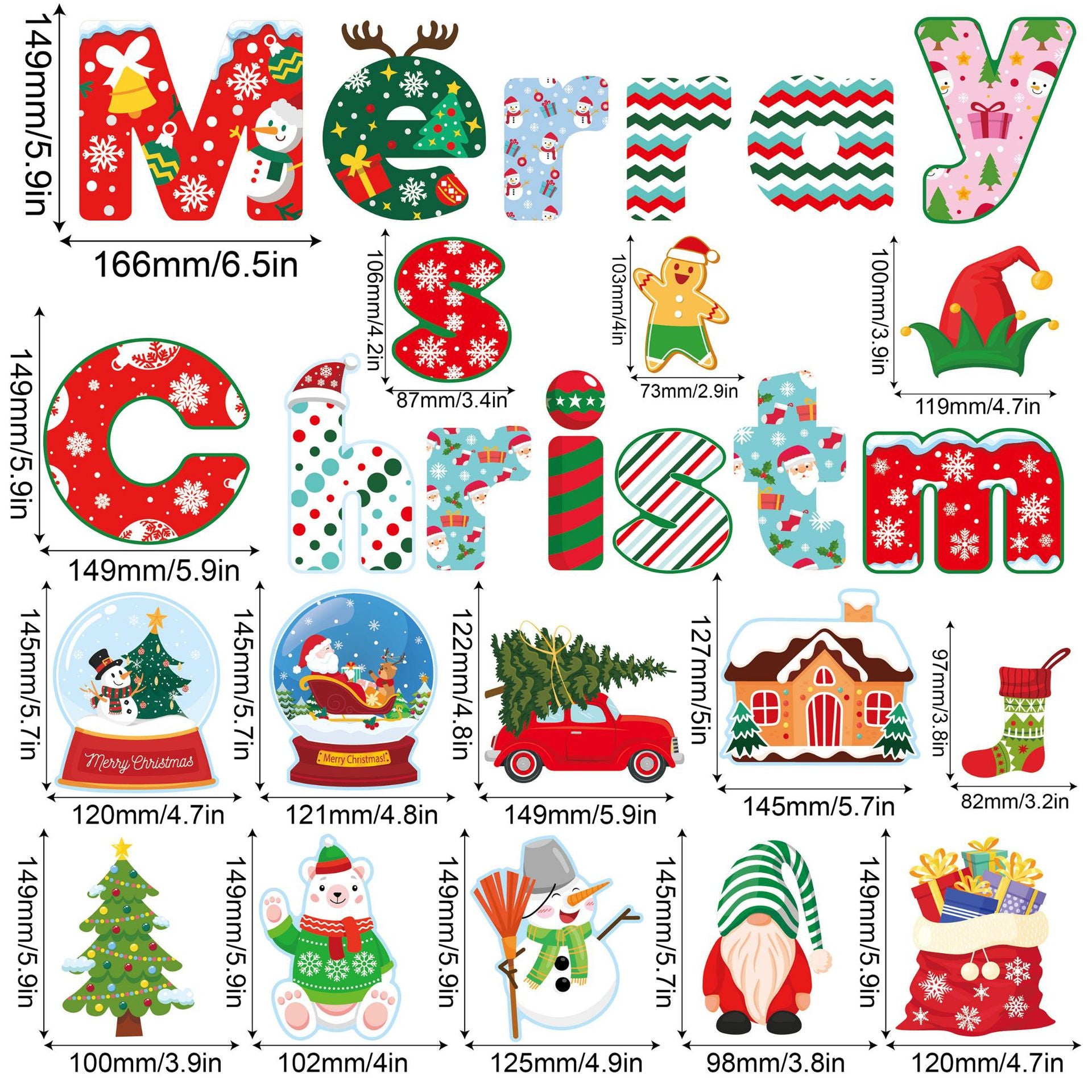 Christmas Party Decoration Set Merry Chrismas Decorate the bulletin board with Christmas wall stickers