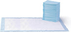 Basics Dog and Puppy Pee Pads, 5-Layer Leak-Proof Super Absorbent, Quick-Dry Surface, Potty Training, Regular (22x22"), 150 Count, Blue & White