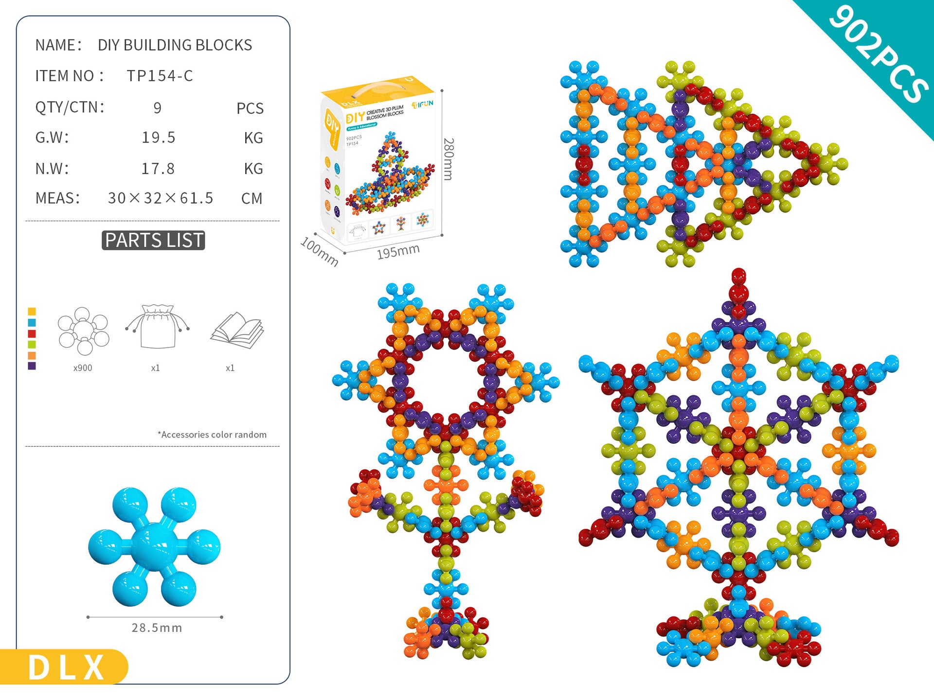 Plum Blossom Building Blocks Kindergarten educational early learning particle toys wholesale3-6Years Old