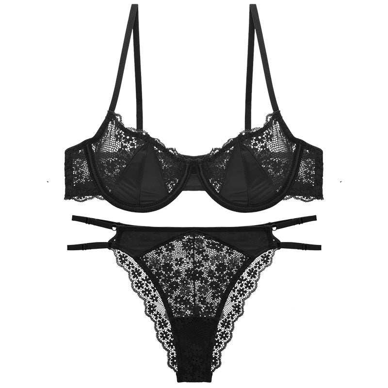 🎁🌈French Style Ultra-Thin Sexy Half-Cup Lace Bra for Large Busts, Minimizing Small Busts, Purely Push-Up, Anti-Sagging, Enhancing Bust Bra